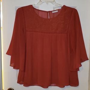 Pretty New York and Company Bell Sleeve Blouse